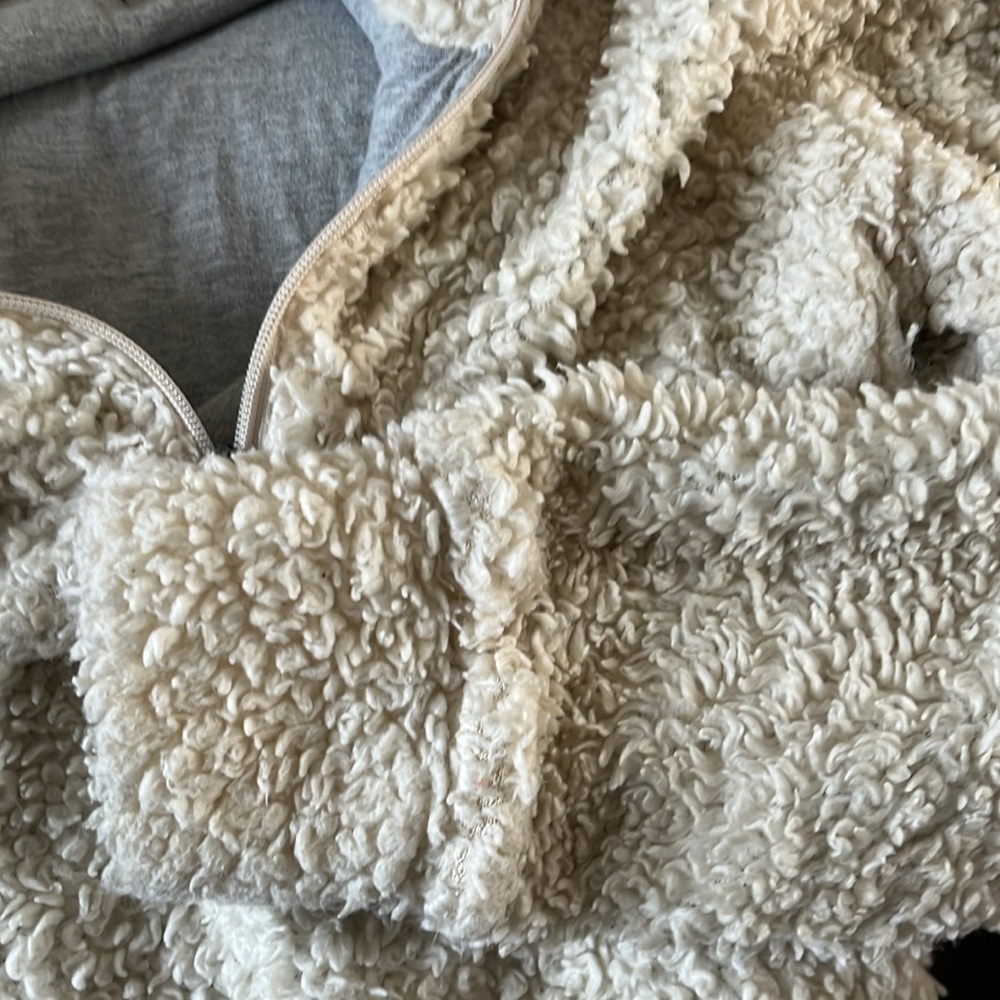 Weatherproof Med Shearling Like Pullover Half Zip… - image 6